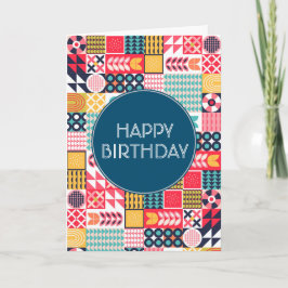 Bauhaus Floral Convite Geométrico Dobrado