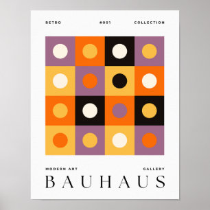 Bauhaus Retro Art Impressão Geométrico Poster