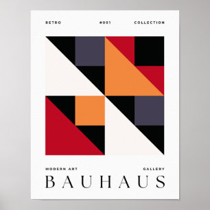 Bauhaus Retro Art Impressão Geométrico Poster