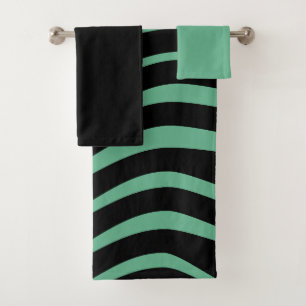 Bauhaus Seafoam Abstrato Verde Conjunto de Toalhas