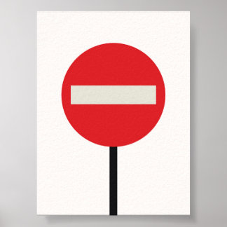 Bauhaus Stop Sign Poster - Arte Geométrica Negra