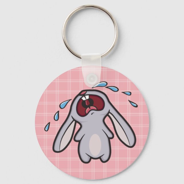 Bawling Bunny com Chaveiro cor-de-rosa (Frente)