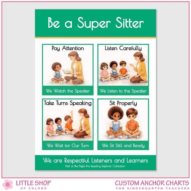 Be a Super Sitter Classroom Anchor Chart Poster (Criador carregado)