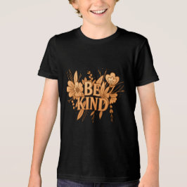 Be Kind | Gold Floral Youth Tri-Blend T-Shirt