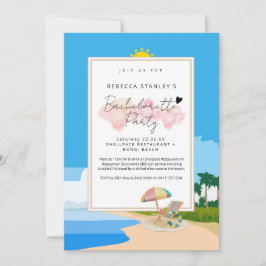 'Beach Bachelorette' Convite para festa de galinha