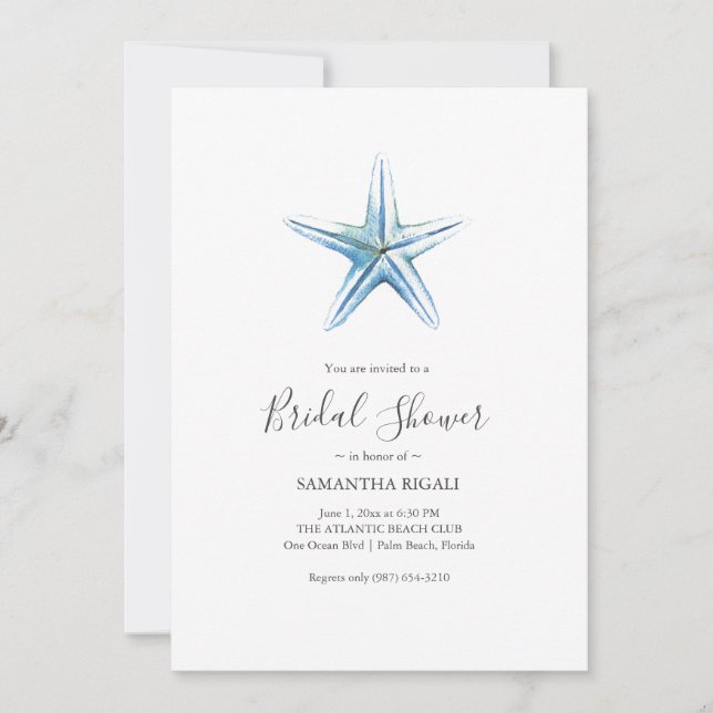 Beach Bridal Shower Invitations (Frente)