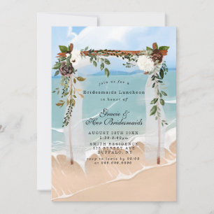 Beach Canopy Floral Bridesmaids Luncheon Invites
