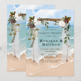 Beach Canopy Marsala Floral Casais Chás Invites