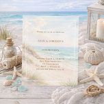 Beach coastal summer birthday invitation<br><div class="desc">Beach Birthday Invitation for Adults

Celebrate your special day with this elegant beach-themed birthday invitation featuring soft sand dunes and ocean waves. Perfect for summer birthdays,  milestone celebrations,  and seaside parties. Easily personalize the invitation with your event details. 

1 sheet = 1 invitation printed edge to edge.</div>