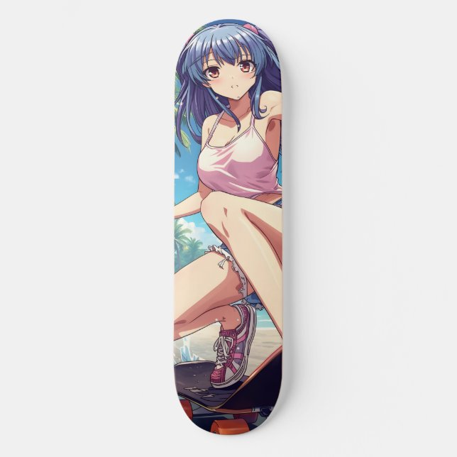 Beach Day Anime Skateboard Deck (Frente)