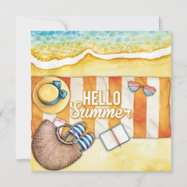 Beach Days Hello Summer Greeting Card (Frente)