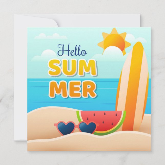 Beach Days Hello Summer Greeting Card (Frente)