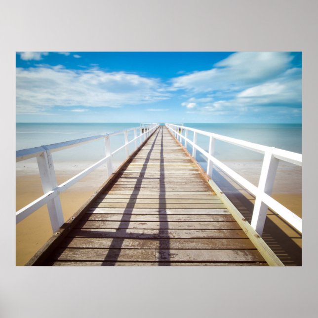 Beach Dock Ocean Impressão Trabalho de arte Poster (Frente)