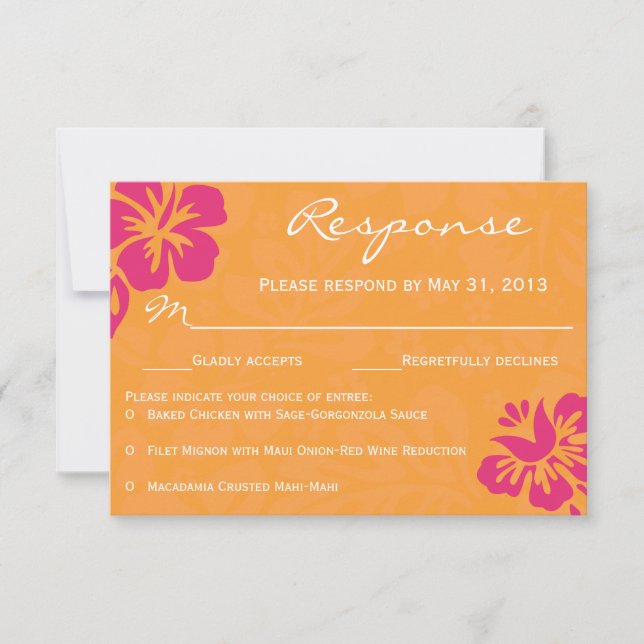 Beach Flowers RSVP - Orange & Fuschia (Frente)