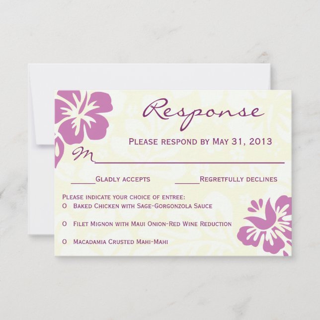 Beach Flowers RSVP - Roxo (Frente)