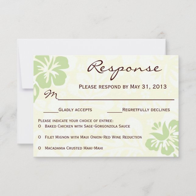 Beach Flowers RSVP - Verde (Frente)