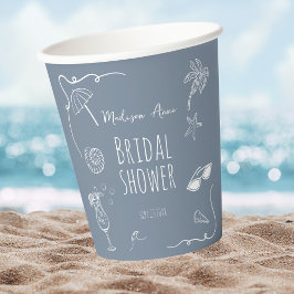 Beach HandDrawn Doodle Illustrations Bridal Shower