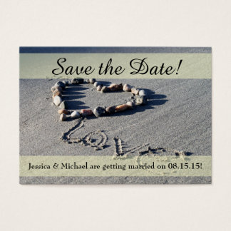 Beach Love Save the Date Cartão de visita