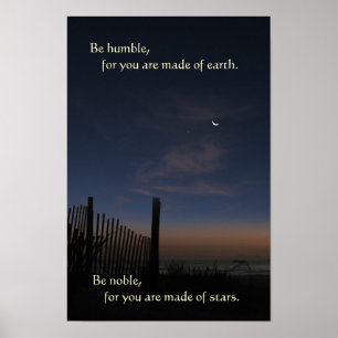Beach Moon Sunrise "Seja Nobre" Poster