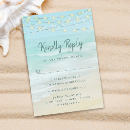 Beach Ocean String Luz Casada com Menu RSVP