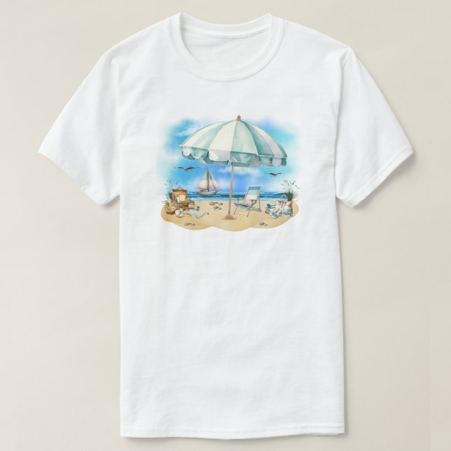 Beach Scene T-Shirt (Frente do Design)