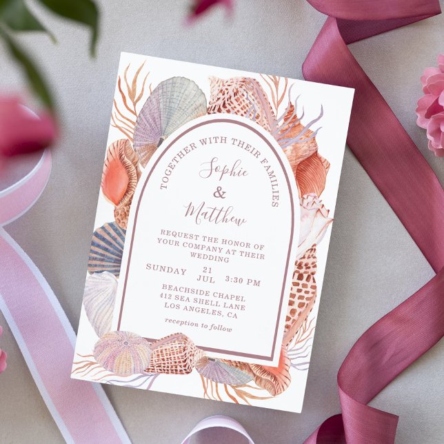 Beach Seashells Watercolor Coastal Chic (Criador carregado)