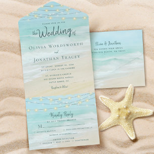 Beach String Luzes Ocean Wedding