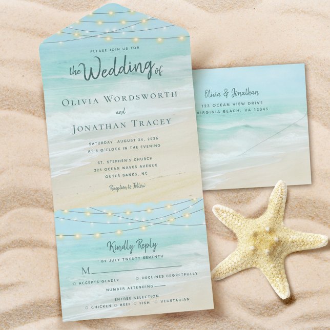 Beach String Luzes Ocean Wedding (Criador carregado)