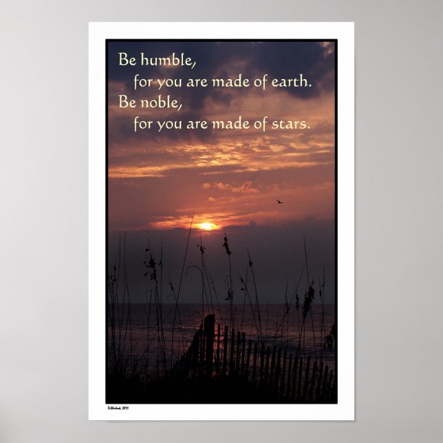 Beach Sunrise "Be Noble" Poster (Frente)