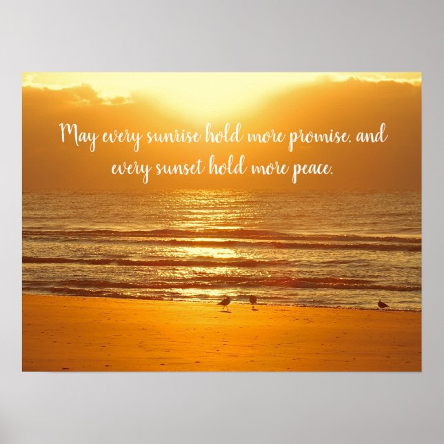 Beach Sunrise Peace Promise Poster (Frente)