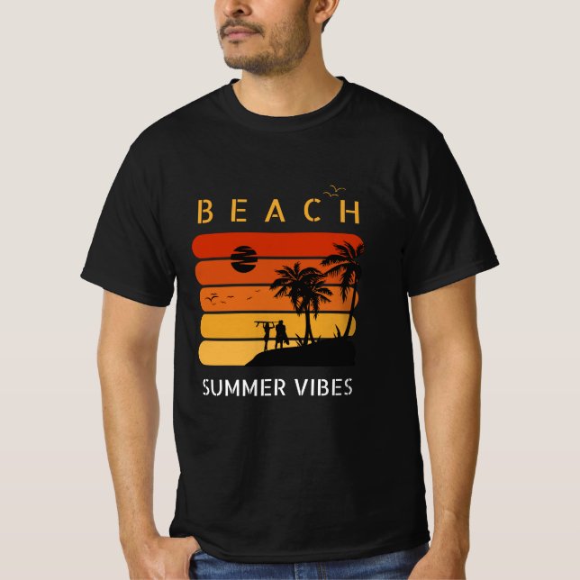 Beach Sunset Vibes | Camisa Tropical de Verão (Frente)