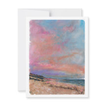 Beach Sunset Watercolor Note