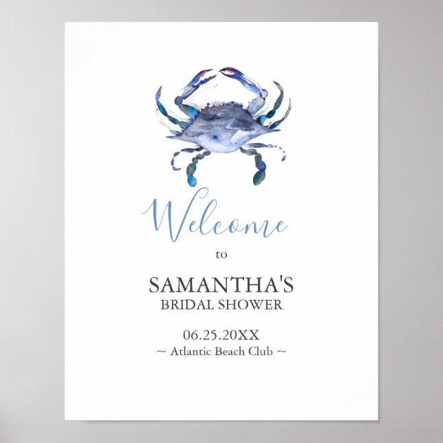 Beach Theme Bridal Shower Party Posters (Frente)