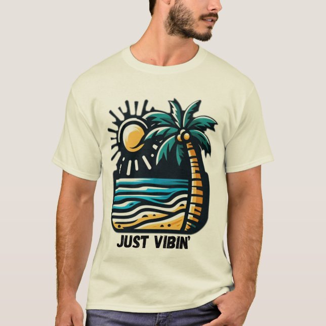 Beach Vibes T-Shirt - Aestético Ocean Sunset (Frente)