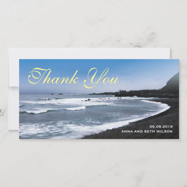 Beach View Obrigado Cartão com fotos (Frente)