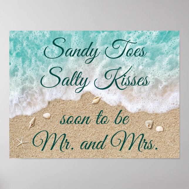 Beach Waves Sandy Toes Salty Kisses Poster (Frente)