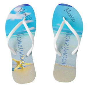 Beach Wedding Chinelos Nome da noiva Oceano