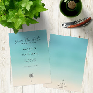Beach Wedding Modern Minimalist Salve o cartão de