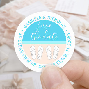 Beach Wedding Salve as etiquetas de endereço de de