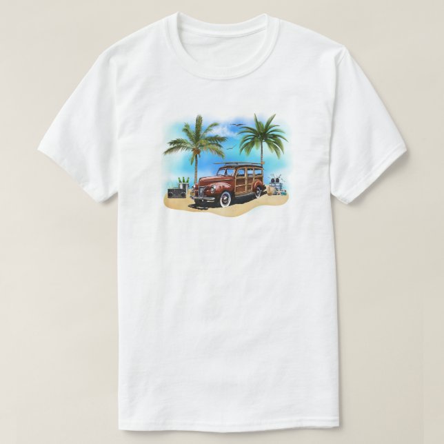 Beach Woody Wagon T-Shirt (Frente do Design)