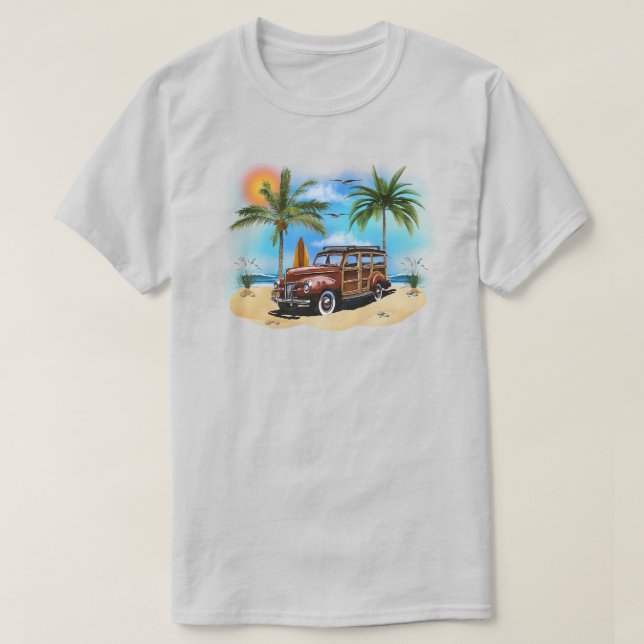 Beach Woody Wagon T-Shirt (Frente do Design)