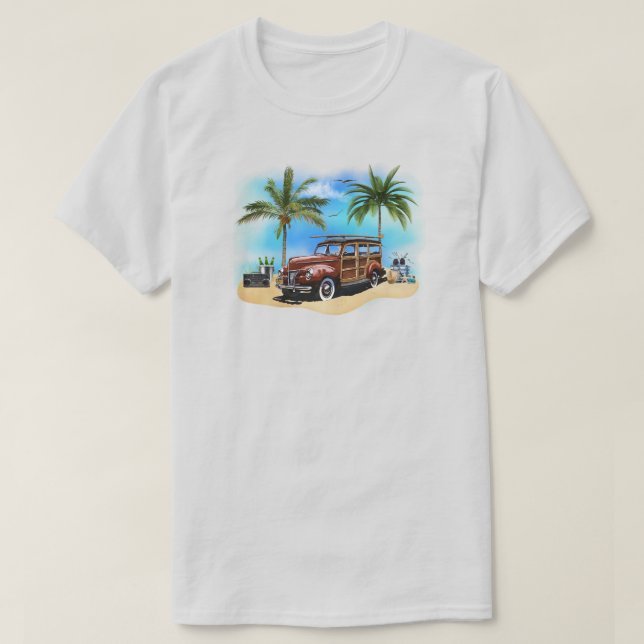 Beach Woody Wagon T-Shirt (Frente do Design)