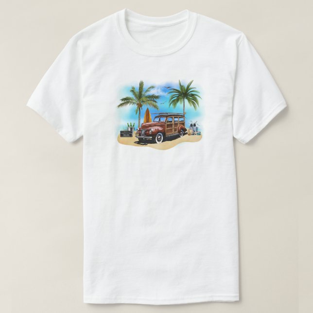 Beach Woody Wagon T-Shirt (Frente do Design)