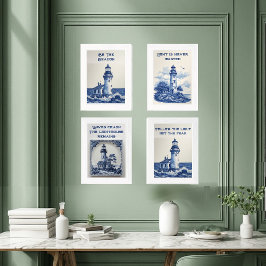 Beacon of Hope Lighthouse Coastal Wall Decor Blue