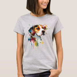 Beagle Adorable Puppy Watercolor IA Art T-Shirt