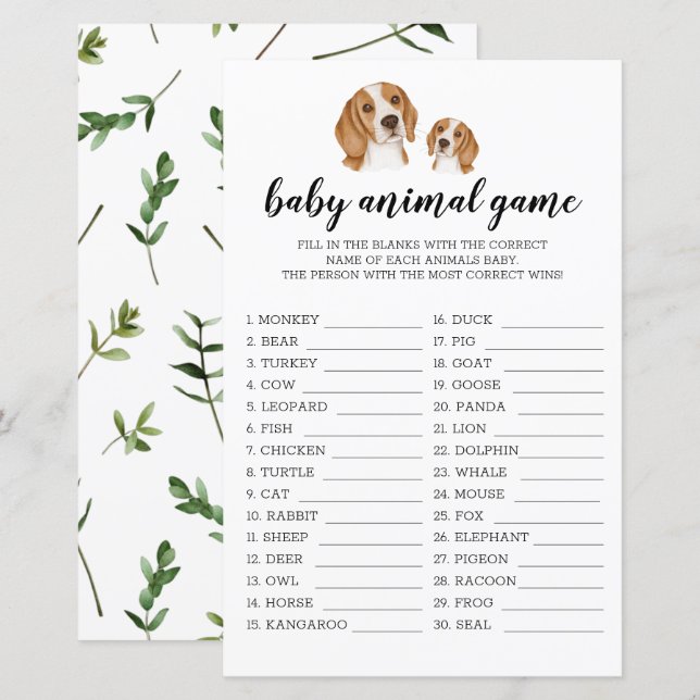 Beagle Animal Game Beagle Watercolor Tema (Frente/Verso)