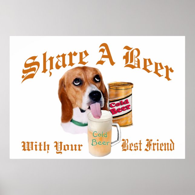 Beagle Compartilha Uma poster De Cerveja (Frente)