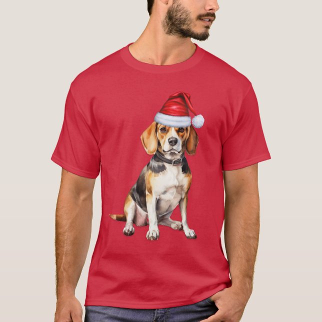 Beagle Dog Lover Engraçado Camisa De Natal (Frente)