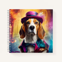 Beagle em fantasia vibrante