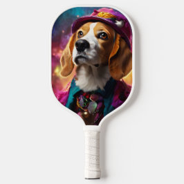 Beagle em um chapéu rosa